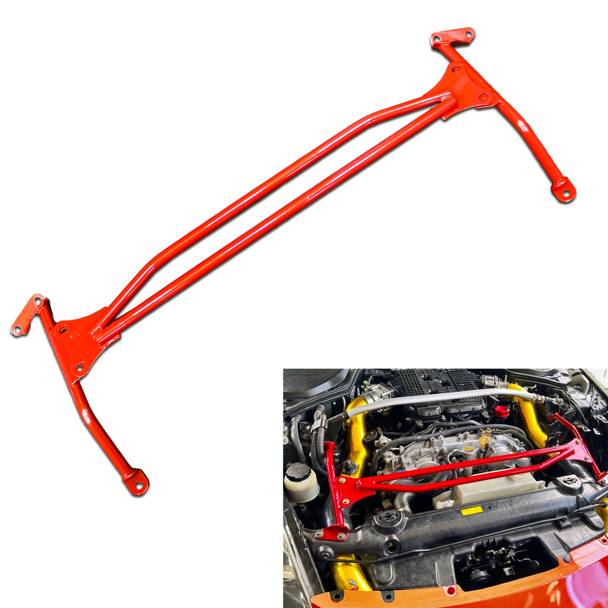 Upper Nismo Style Strut H Brace Bar Red For VQ Nissan 350Z Z33 VQ35 ...