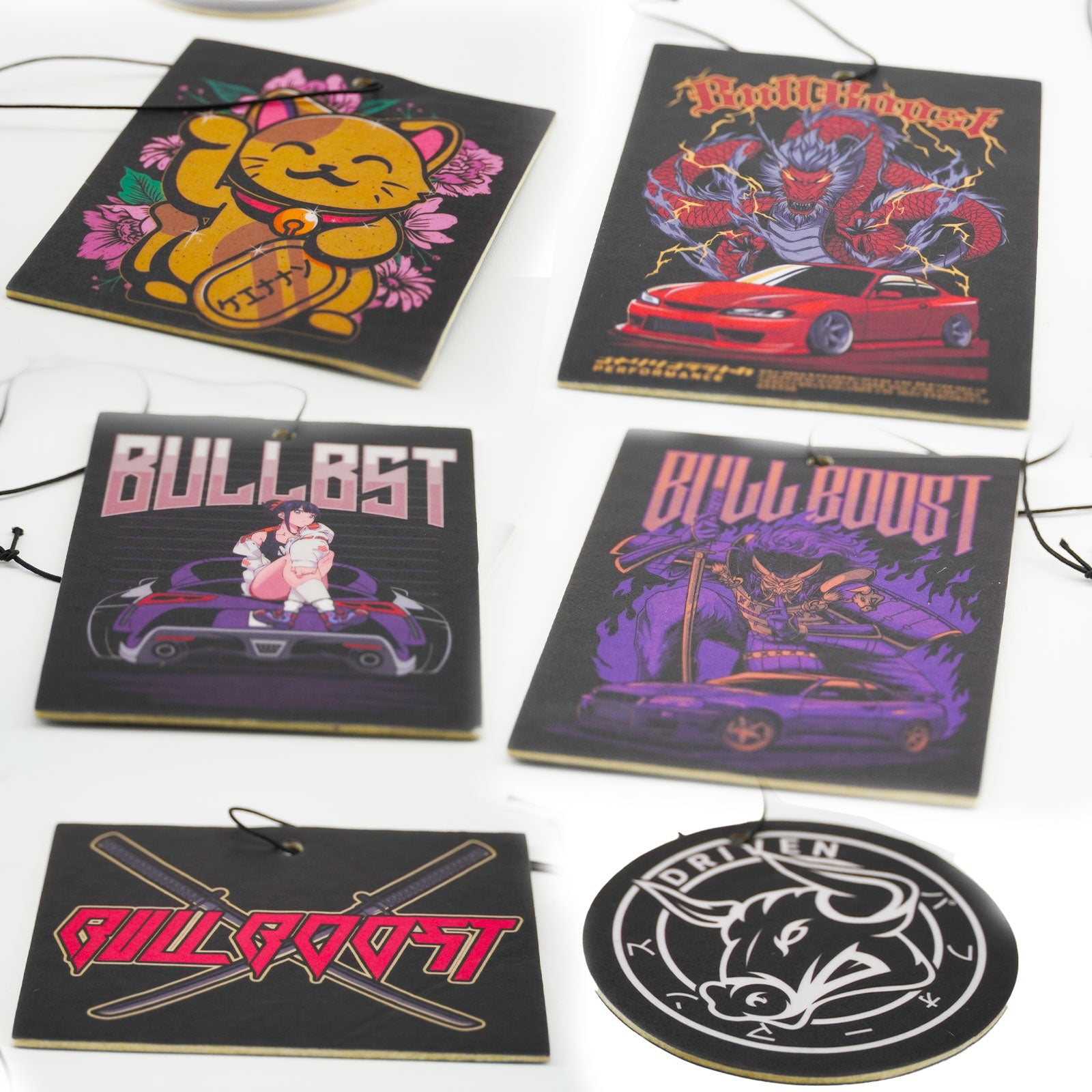 6 Pack Bull Boost New Car Smell Air Fresheners 45 ENTRIES