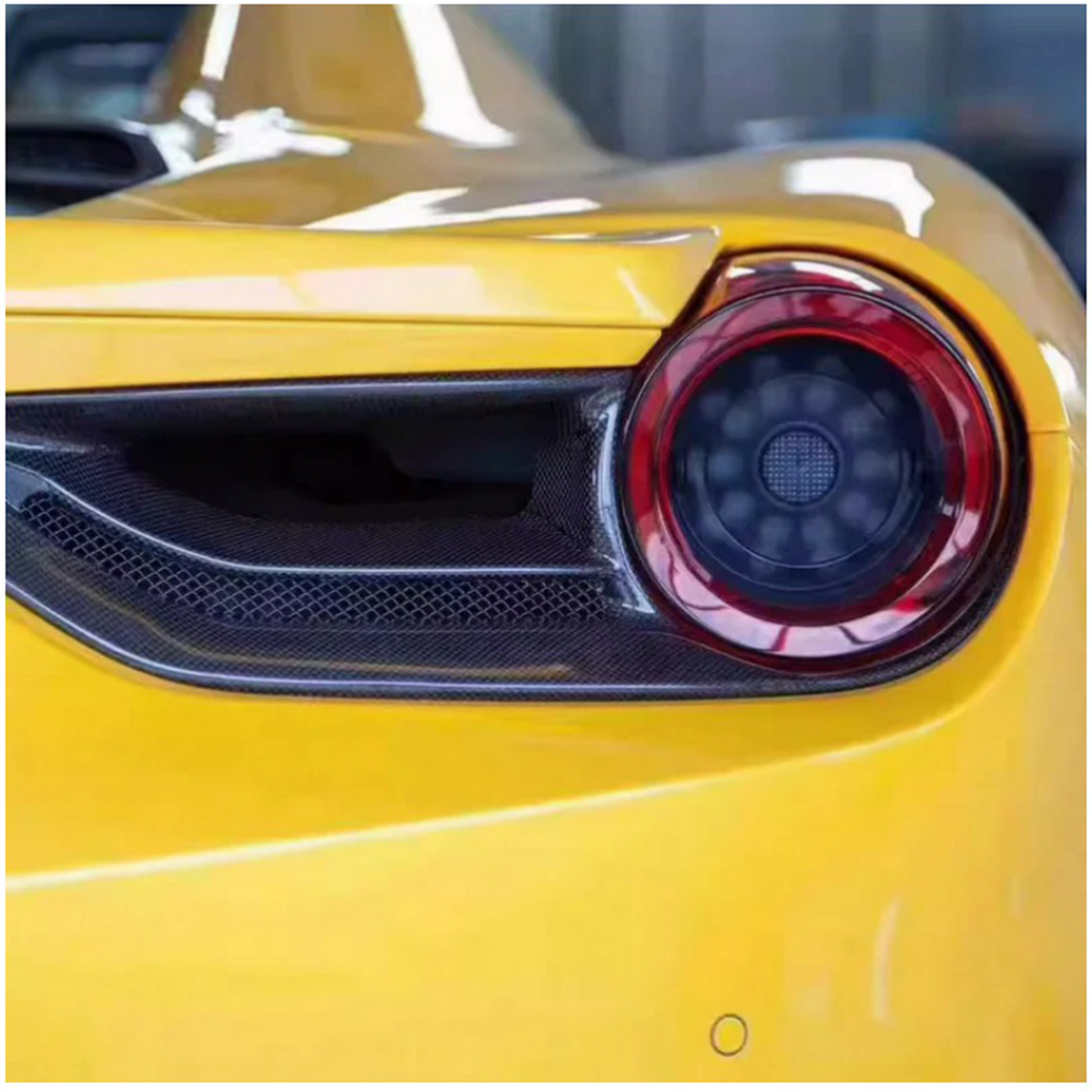 C Style Carbon Fiber Rear Fog Tail Light Surround Cover for Ferrari 48 ...