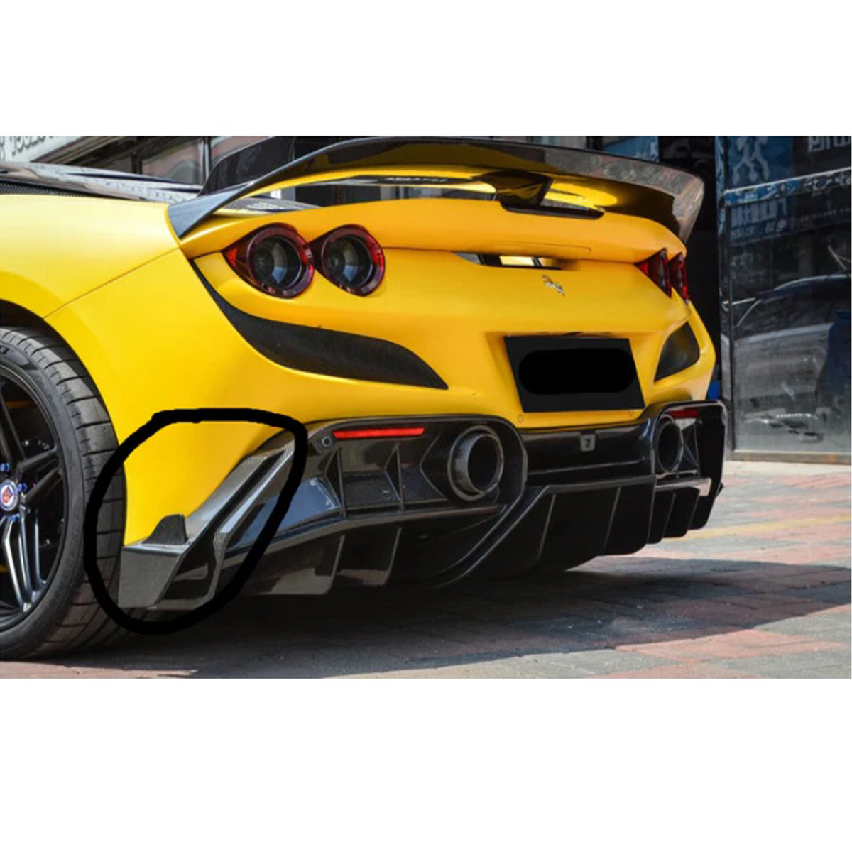 Prepreg Carbon Fiber Rear Corner Splitter Canards for Ferrari F8– Bull ...