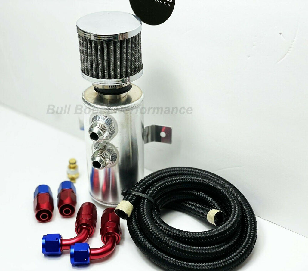 Quick Vent Oil Catch Can Hoses & Fittings Kit K Series K20 K24 10AN Re ...