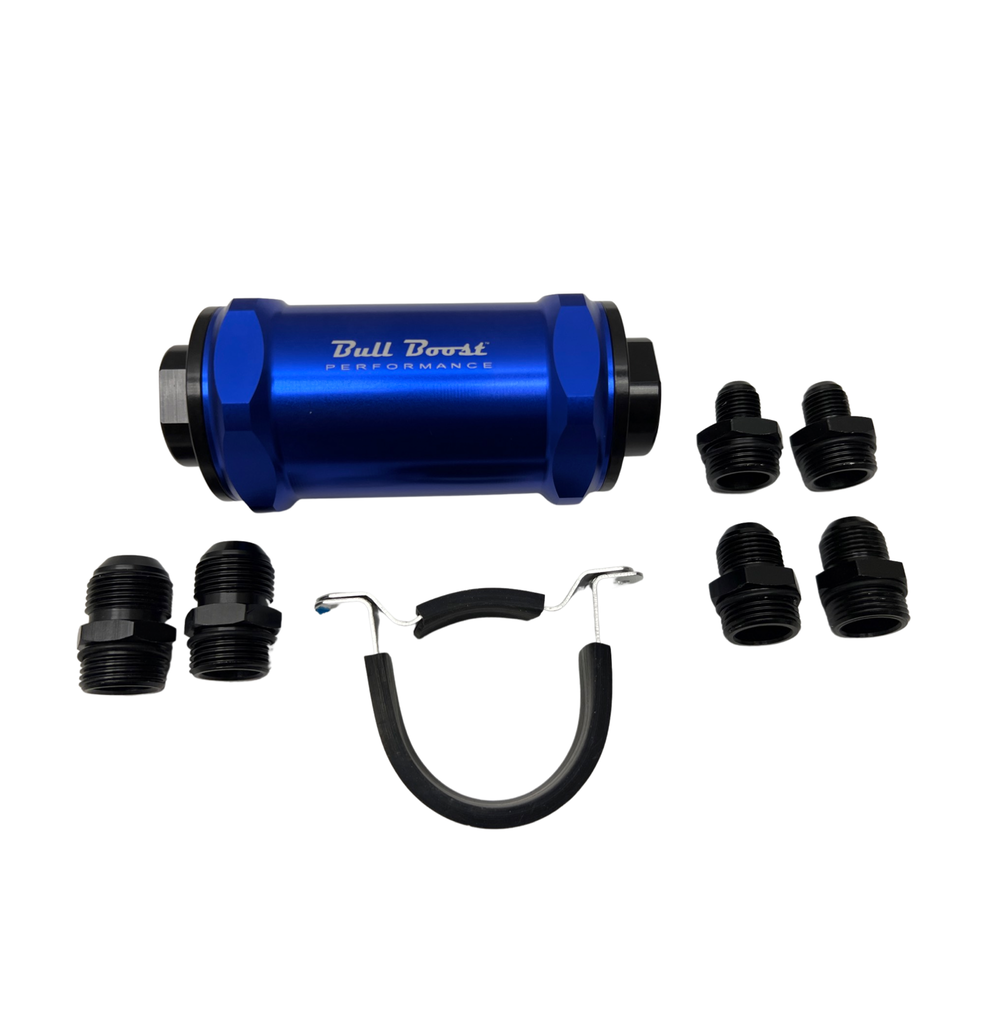 AN6 AN8 AN10 Inline Fuel Filter E85 Ethanol With 100 Micron Stainless Steel US - Bull Boost Performance