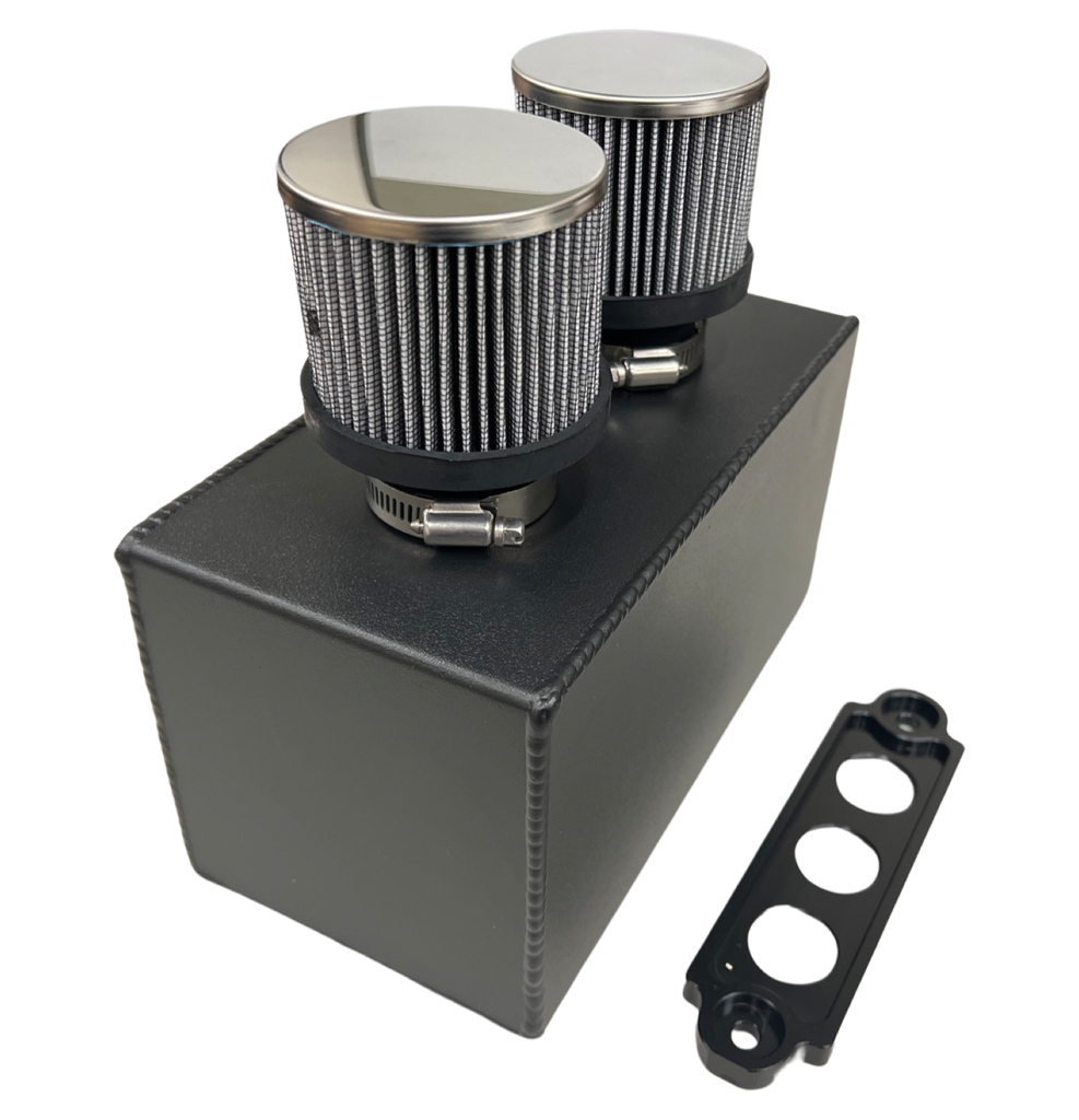 Battery Relocation Oil Catch Can For EK EG CRX DC2 Si Type R 4 Port 10AN Hoses - Bull Boost Performance