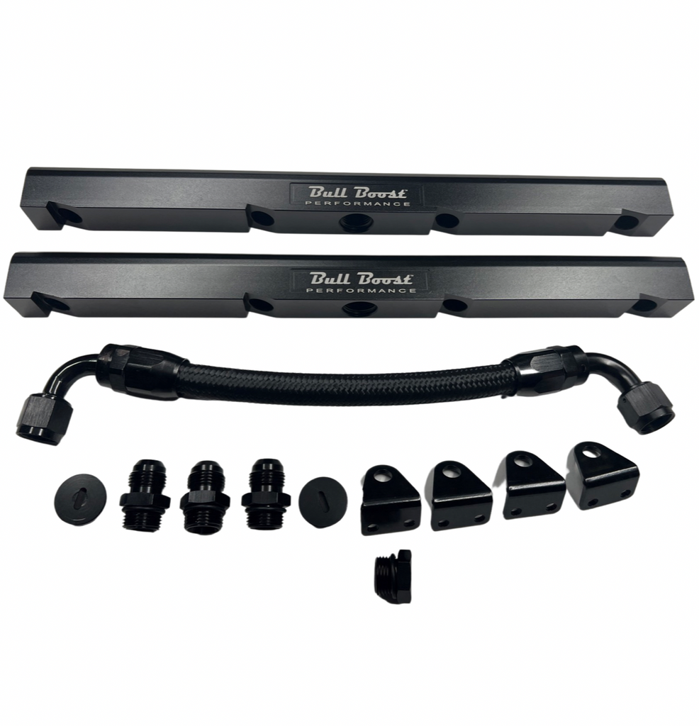 Z893 LS1 / LS6 -8AN high flow BLACK fuel rails w/ fittings & crossover ...