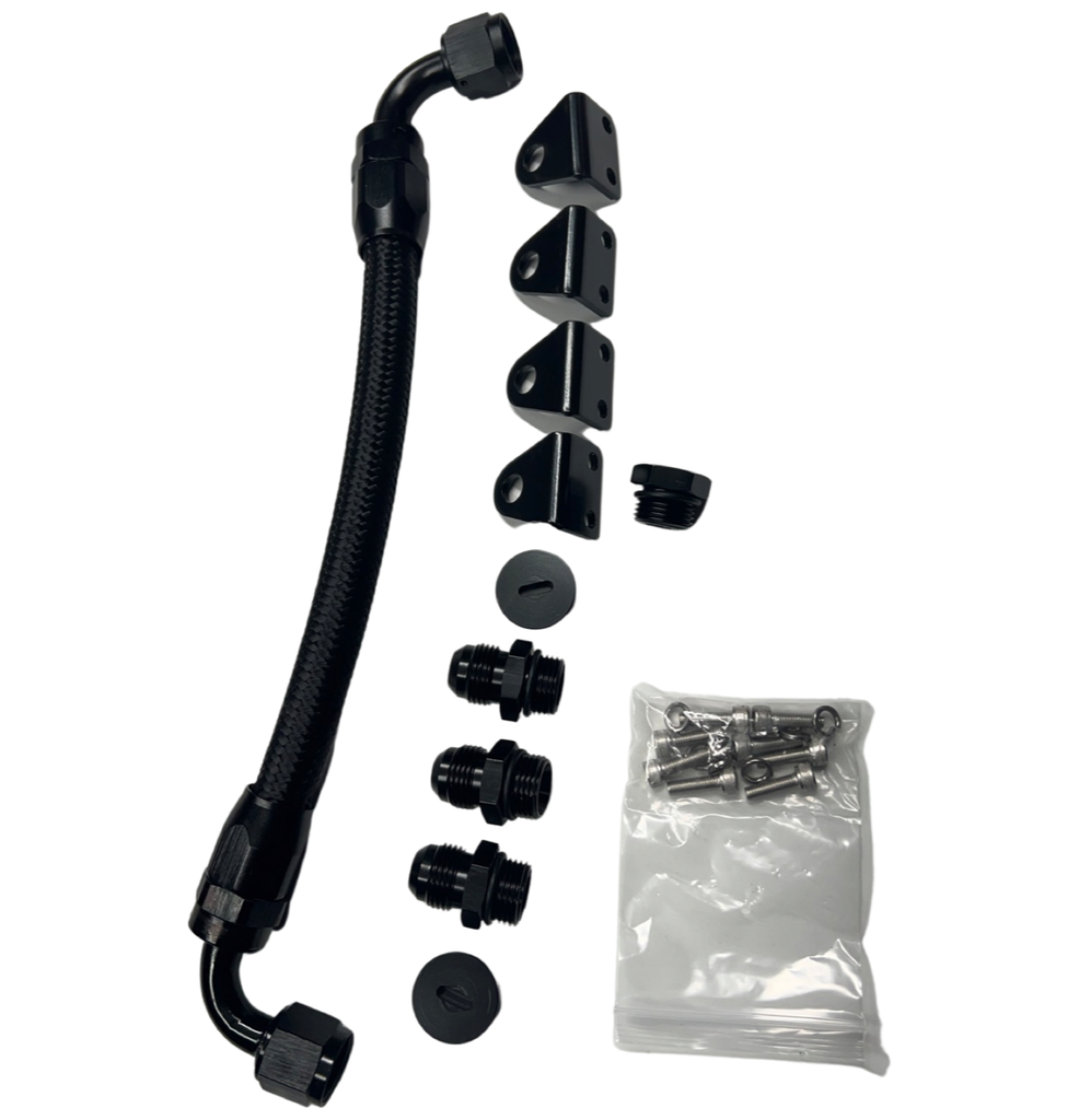 Z893 LS1 / LS6 -8AN high flow BLACK fuel rails w/ fittings & crossover ...