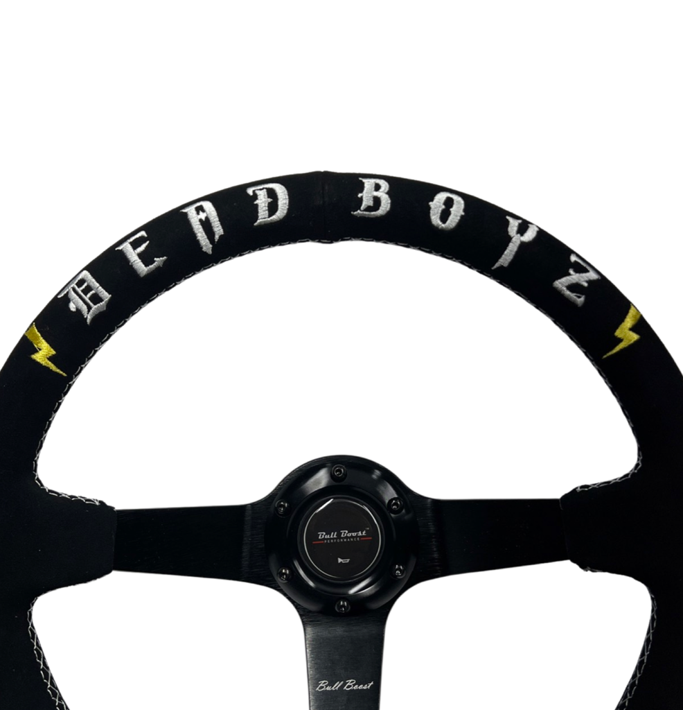 Deadboyz Infiniti G35 G37 Suede 3"Deep Dish Steering Wheel + Quick Release Short Hub Adapter - Bull Boost Performance