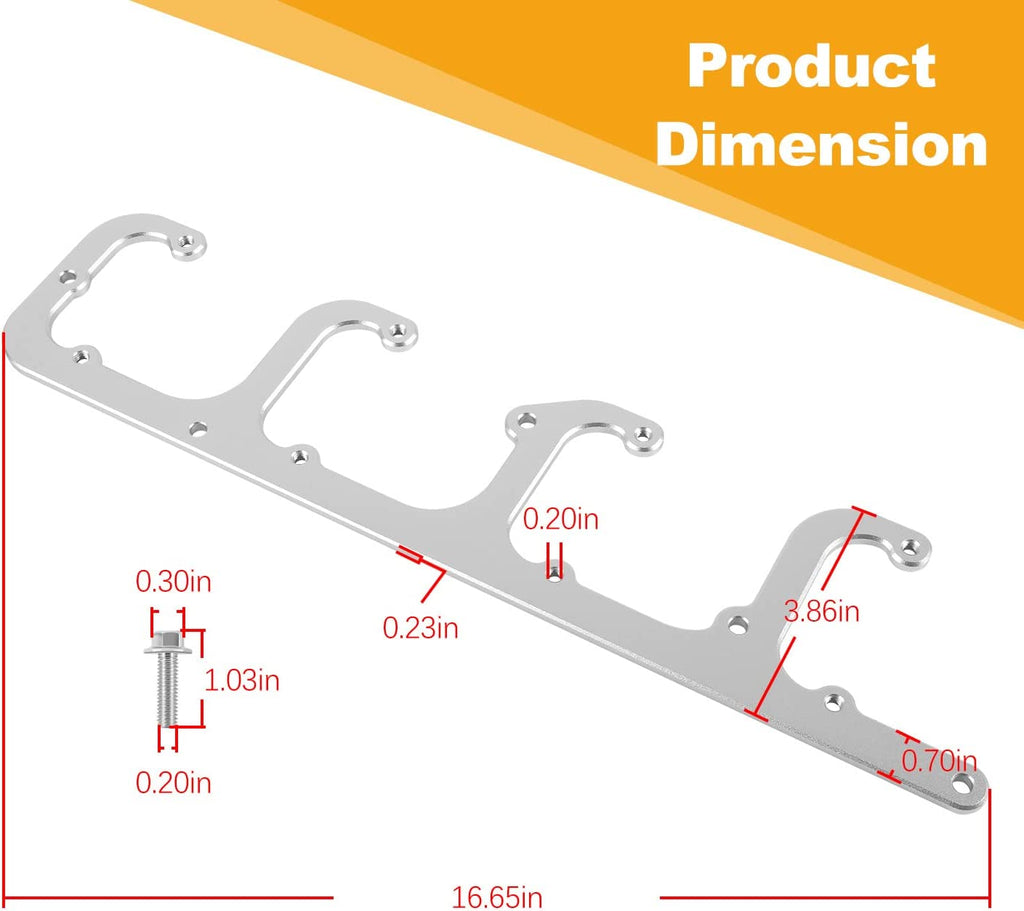 Billet Spacer ICT Billet Aluminum Coil Brackets For LS Engines (D581 Square Coils) - 4.8L, 5.3L, 5.7L, 6.0L, 6.2L D514a Coil Brackets - Foto 9