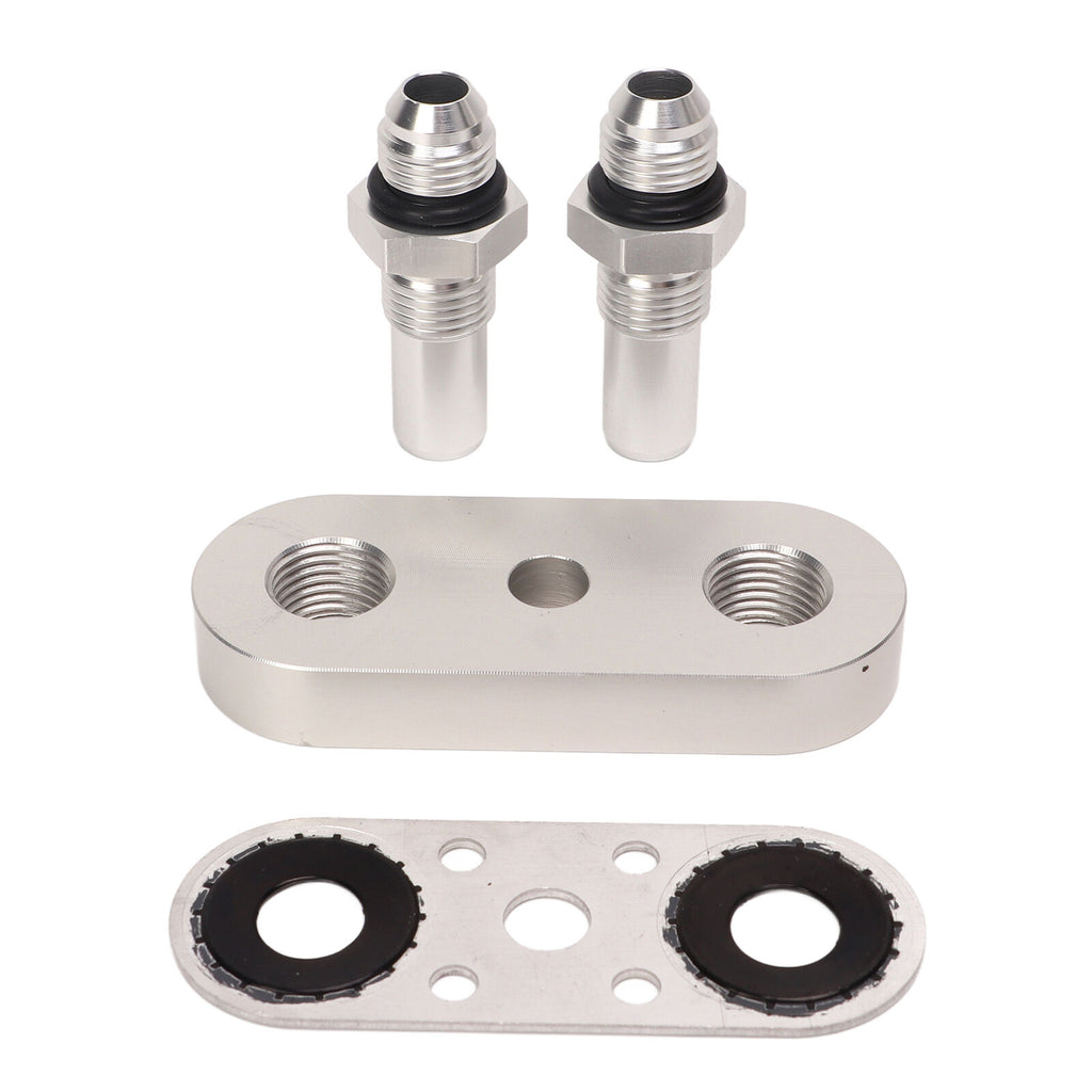 Transmission Cooler Line Adapter Plate with Gasket and 6AN Fittings Co ...